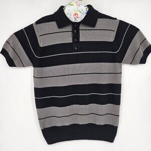 FB County Charlie Brown Shirt Mens Small Polo Cholo Chicano Striped Short Sleeve